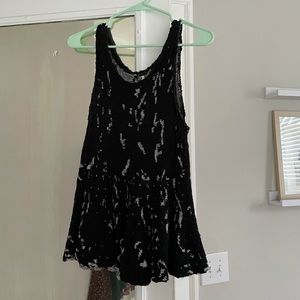 Black Free People Peplum Sweater Tank